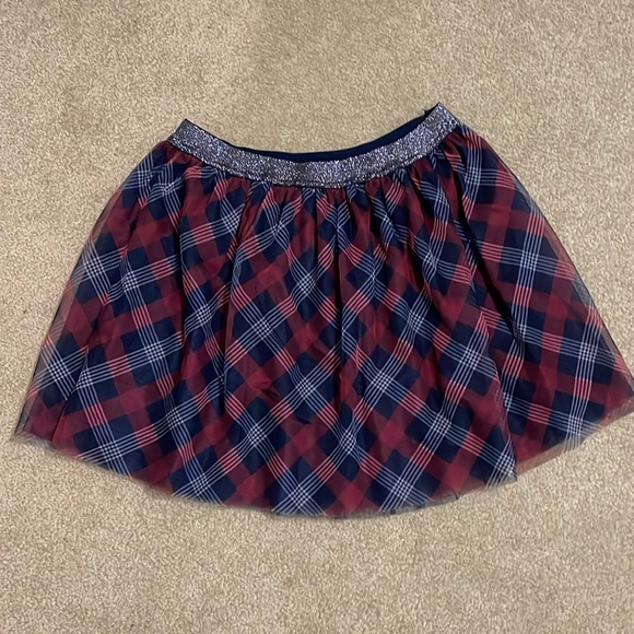 Tommy Hilfiger Dresses & Skirts - Tommy Hilfiger Red, White, Blue Plaid Mesh Skirt